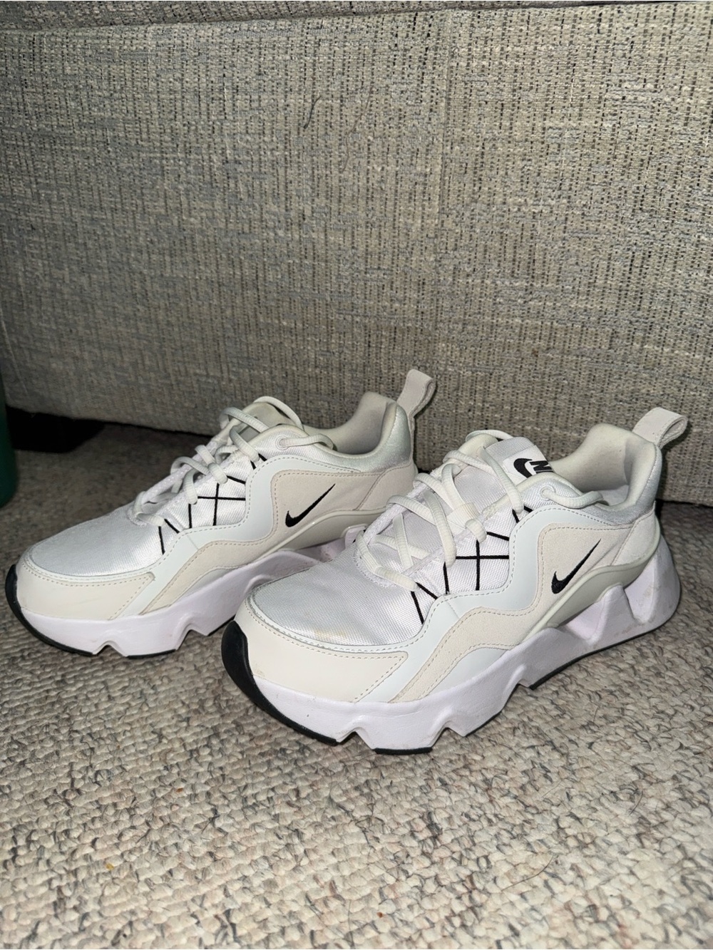 Nike Women’s White and Black Chunky Lace-Up Sneakers